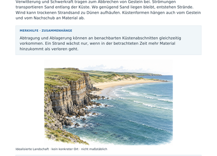 Küsten: Abtragen und Aufbauen – Vorschau des Arbeitsblatts