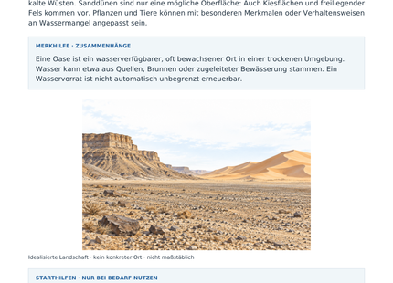 Wüsten: Leben mit wenig Wasser – Vorschau des Arbeitsblatts