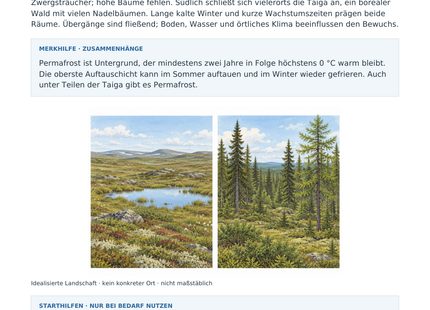 Tundra und Taiga – Vorschau des Arbeitsblatts