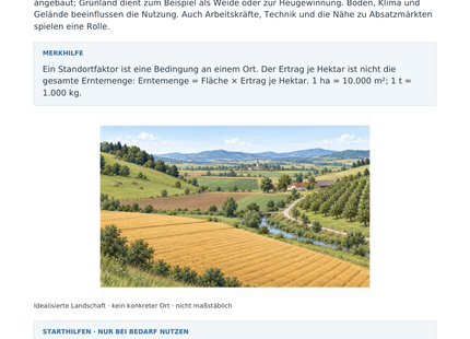 Landwirtschaft: Standort und Nutzung – Vorschau des Arbeitsblatts