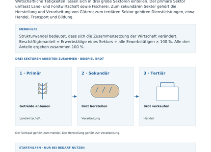 Wirtschaftssektoren und Strukturwandel – Vorschau des Arbeitsblatts