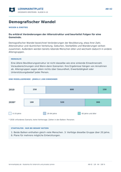 Demografischer Wandel – kostenloses Geografie-Arbeitsblatt mit Lösungen (PDF)