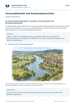 Verwundbarkeit und Katastrophenrisiko – kostenloses Geografie-Arbeitsblatt mit Lösungen (PDF)