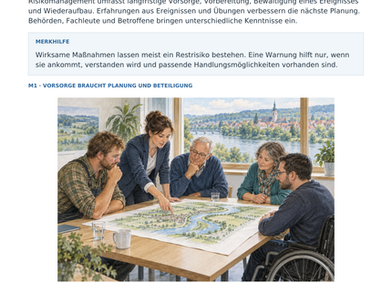 Risikomanagement bei Naturgefahren – illustriertes Geografie-Arbeitsblatt für Klasse 10–13
