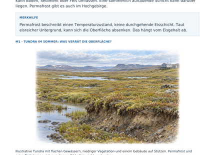 Permafrost im Wandel – illustriertes Geografie-Arbeitsblatt für Klasse 10–13