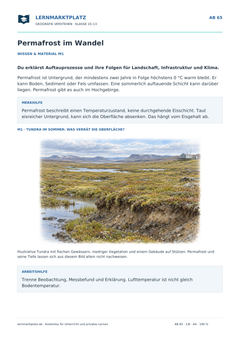 Permafrost im Wandel – kostenloses Geografie-Arbeitsblatt mit Lösungen (PDF)