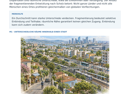 Disparitäten und Fragmentierung – illustriertes Geografie-Arbeitsblatt für Klasse 10–13