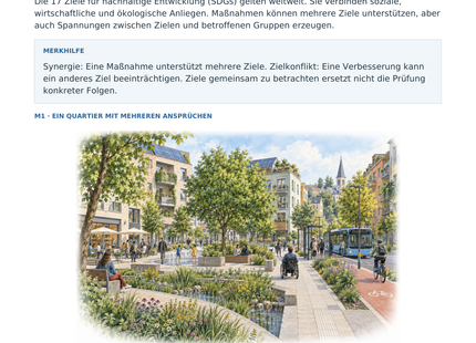 Nachhaltige Entwicklung: SDGs und Zielkonflikte – illustriertes Geografie-Arbeitsblatt für Klasse 10–13
