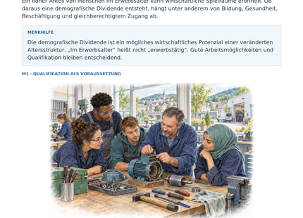 Demografische Dividende – illustriertes Geografie-Arbeitsblatt für Klasse 10–13