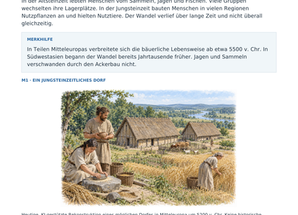Altsteinzeit und Jungsteinzeit – kostenloses Geschichte-Arbeitsblatt mit Lösungen (PDF)