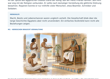 Vorschau: Pharao und Gesellschaft – Geschichte-Arbeitsblatt Klasse 5–6