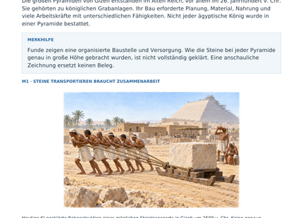 Vorschau: Pyramiden und ihre Erbauer – Geschichte-Arbeitsblatt Klasse 5–6