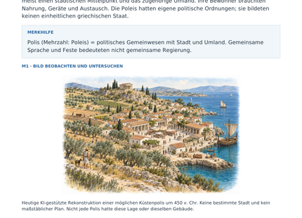Vorschau: Die Polis: Stadt und Umland – Geschichte-Arbeitsblatt Klasse 5–6