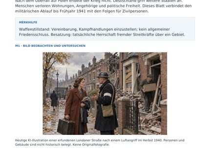 Vorschau: Krieg in Europa 1939–1941 – Geschichte-Arbeitsblatt für Klasse 8–9 von Lernmarktplatz