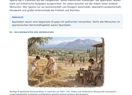 Vorschau: Sparta: Leben und Gesellschaft – Geschichte-Arbeitsblatt Klasse 5–6