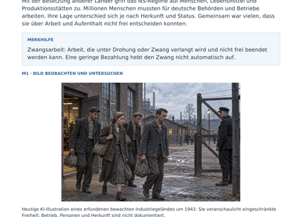 Vorschau: Besatzung und Zwangsarbeit – Geschichte-Arbeitsblatt für Klasse 8–9 von Lernmarktplatz