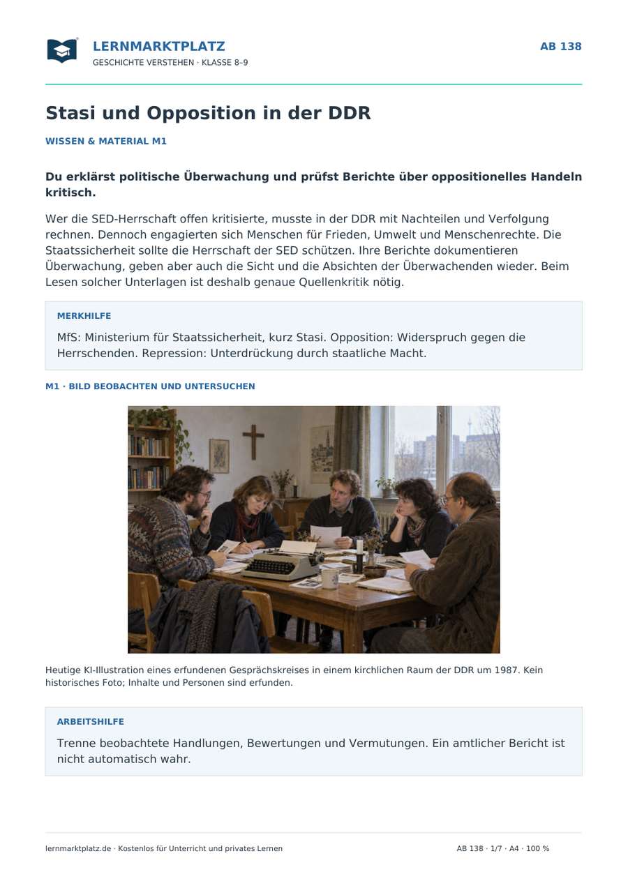 Vorschau Geschichte-Arbeitsblatt 138 mit Lösungen