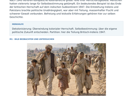 Vorschau Geschichte-Arbeitsblatt 143: Dekolonisierung: Indien und Pakistan 1947, mit Lösungen