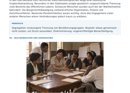 Vorschau Geschichte-Arbeitsblatt 144: Die US-Bürgerrechtsbewegung, mit Lösungen