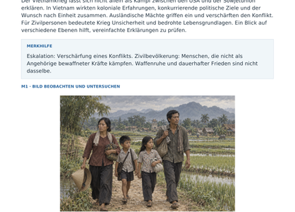 Vorschau Geschichte-Arbeitsblatt 147: Der Vietnamkrieg: Ursachen, Verlauf und Folgen, mit Lösungen
