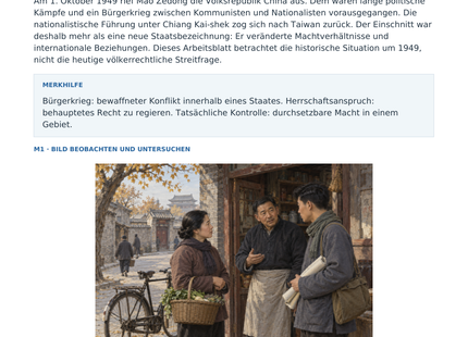 Vorschau Geschichte-Arbeitsblatt 148: China 1949: Bürgerkrieg und neuer Staat, mit Lösungen