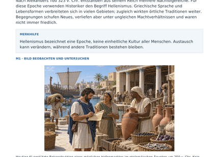 Vorschau: Hellenismus: Kulturen begegnen sich – Geschichte-Arbeitsblatt Klasse 5–6