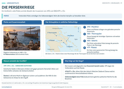 Die Perserkriege – Lernposter von Lernmarktplatz in A4 und A3