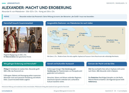 Alexander: Macht und Eroberung – Lernposter von Lernmarktplatz in A4 und A3
