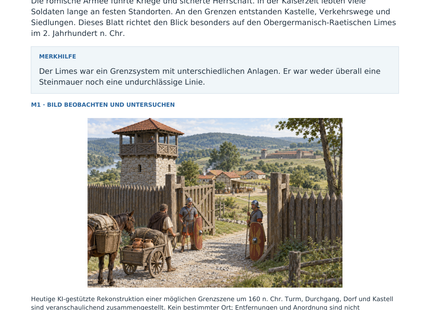 Vorschau: Legionen und Leben am Limes – Geschichte-Arbeitsblatt Klasse 5–6