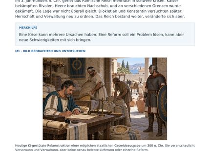 Vorschau: Krisen und Reformen in Rom – Geschichte-Arbeitsblatt Klasse 5–6