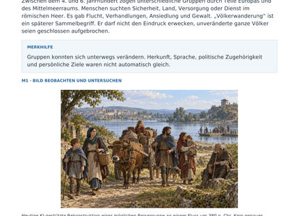 Vorschau: Die sogenannte Völkerwanderung – Geschichte-Arbeitsblatt Klasse 5–6