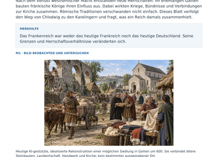 Vorschau: Das Frankenreich entsteht – Geschichte-Arbeitsblatt Klasse 6–7