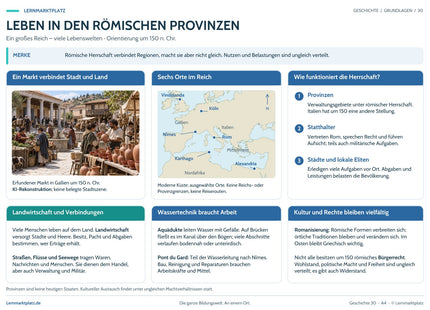 Lernposter Leben in den römischen Provinzen im Lernmarktplatz-Design – Vorschau