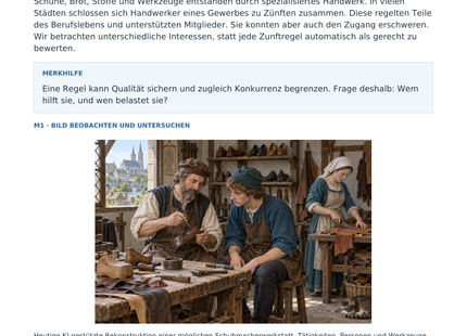 Vorschau: Handwerk und Zünfte – Geschichte-Arbeitsblatt Klasse 6–7
