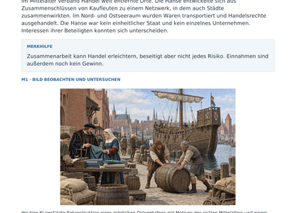 Vorschau: Handel und Hanse – Geschichte-Arbeitsblatt Klasse 6–7