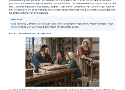 Vorschau: Jüdisches Leben im Mittelalter – Geschichte-Arbeitsblatt Klasse 6–7