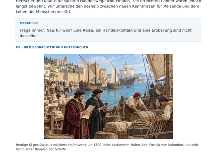 Vorschau: Entdeckungsfahrten: neue Seewege – Geschichte-Arbeitsblatt Klasse 7–8