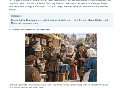 Vorschau: Reformation: Glaube im Streit – Geschichte-Arbeitsblatt Klasse 7–8