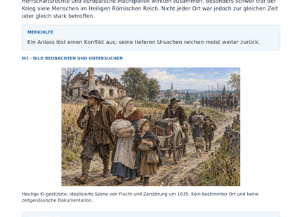 Vorschau: Dreißigjähriger Krieg: Europa im Konflikt – Geschichte-Arbeitsblatt Klasse 7–8
