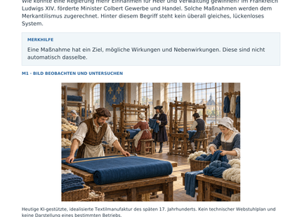 Vorschau: Merkantilismus: Wirtschaft für den Staat – Geschichte-Arbeitsblatt Klasse 7–8