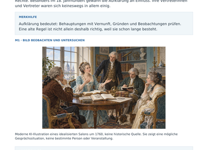 Vorschau: Aufklärung: selbstständig denken – Geschichte-Arbeitsblatt Klasse 7–8