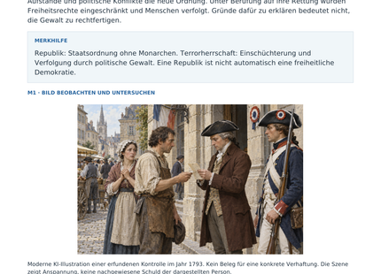 Vorschau: Republik und Terrorherrschaft – Geschichte-Arbeitsblatt Klasse 7–8