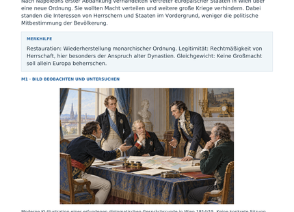 Vorschau: Wiener Kongress: Europa neu ordnen – Geschichte-Arbeitsblatt Klasse 7–8