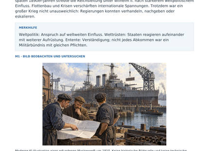 Vorschau: Weltpolitik und Kriegsgefahr vor 1914 – kostenloses Arbeitsblatt Geschichte Klasse 7–8 mit Lösungen