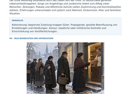 Vorschau: Alltag und Propaganda im Weltkrieg – Geschichte-Arbeitsblatt für Klasse 8–9 mit Lösungen