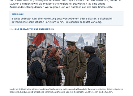 Vorschau: Russland 1917: Zwei Revolutionen – Geschichte-Arbeitsblatt für Klasse 8–9 mit Lösungen