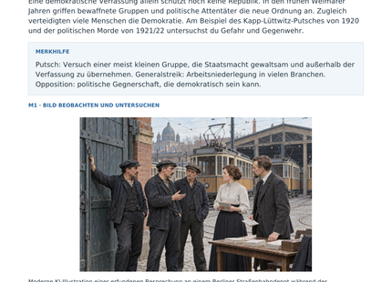 Vorschau: Weimar: Demokratie in Gefahr – Geschichte-Arbeitsblatt mit Lösungen für Klasse 8–9