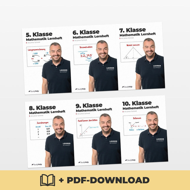 Mathematik Lernhefte Set für die SEK 1 by Lehrer Schmidt