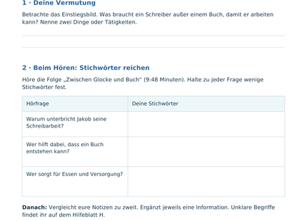 Vorschau Arbeitsblatt: Wer ermöglicht Jakobs Arbeit? Bildimpuls und Hörnotizen zum Klosterleben