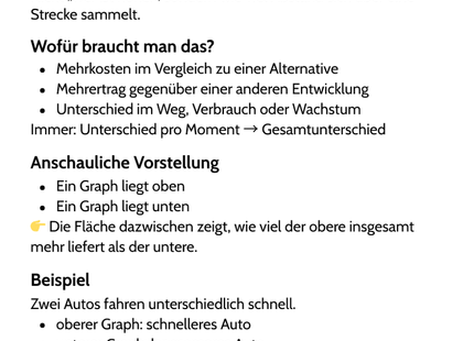 Fläche zwischen zwei Graphen – Berechnung & Bedeutung – Lernkarte (kostenloses PDF)